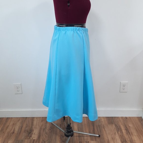 Vtg 60s blue midi skirt - Picture 2 of 8